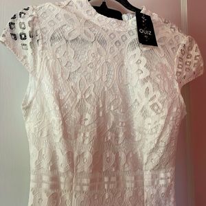 Women white lace dress